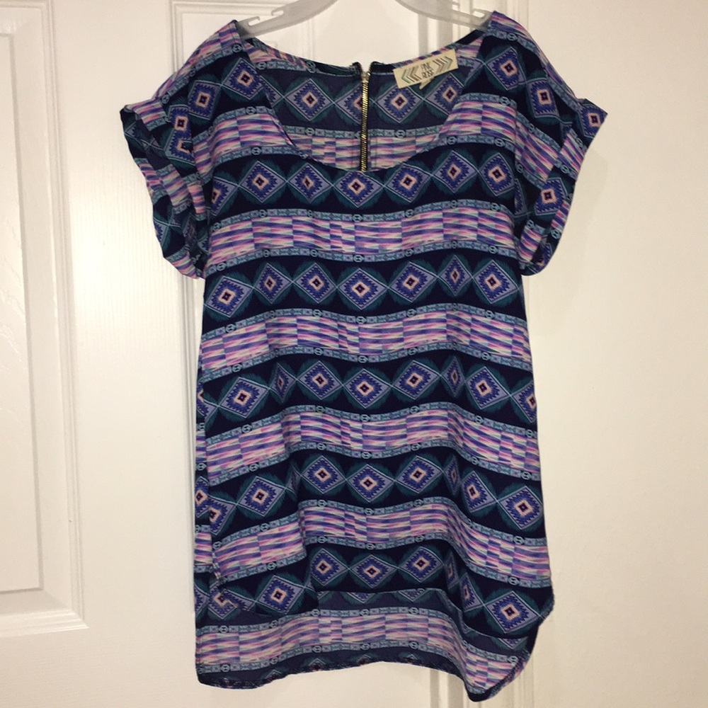 Aztec Print Flowy Top